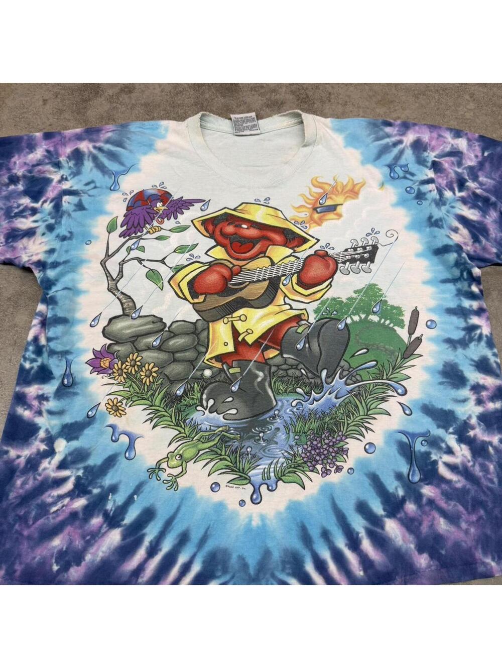 vintage liquid blue grateful dead here comes the sunshine tie dye band shirt xl - Picture 2 of 5
